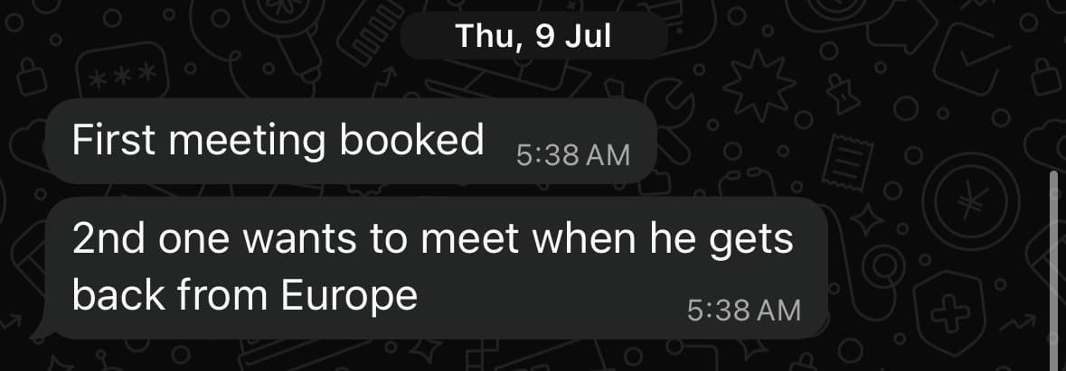First meeting booked
