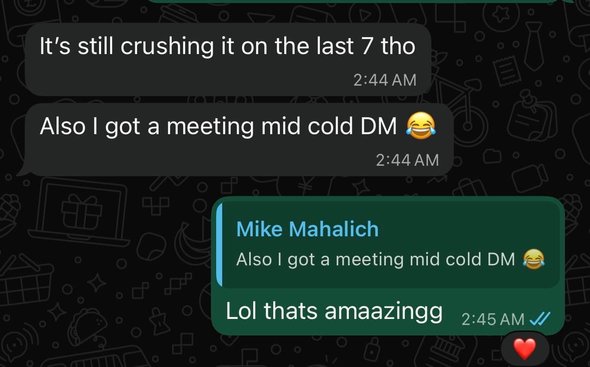 Meeting booked mid cold-DM thread